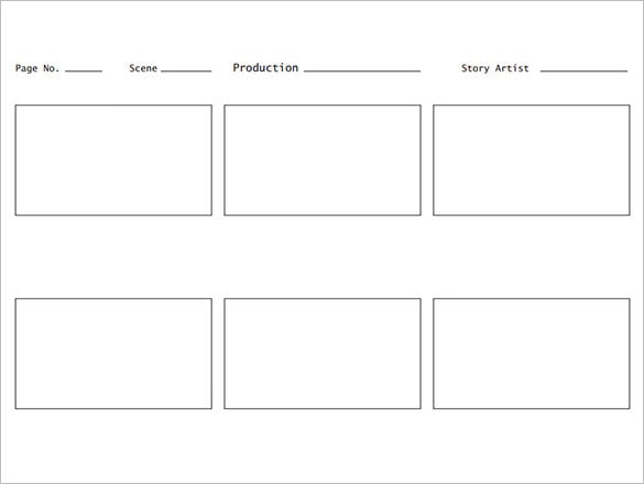 free pdf film storyboard template 16×9 blank