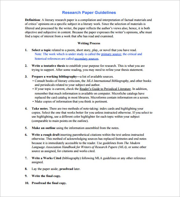 research paper outline template