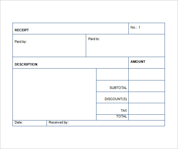 receipt template word