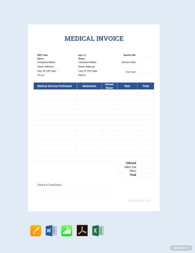 free sample medical invoice template