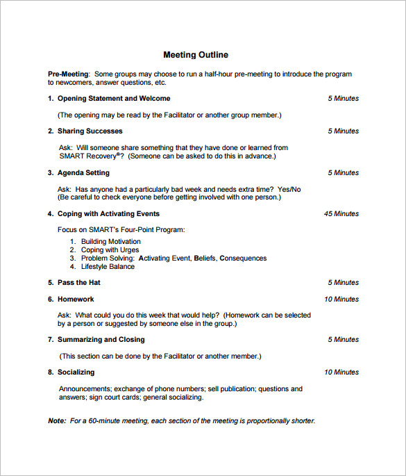 9+ Meeting Outline Template - DOC, PDF