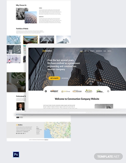 free simple construction website template