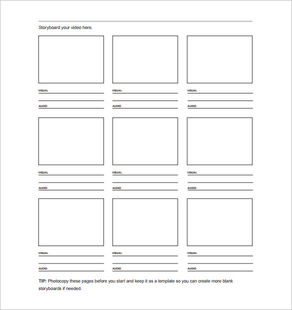 free storyboard template for film and video download pdf