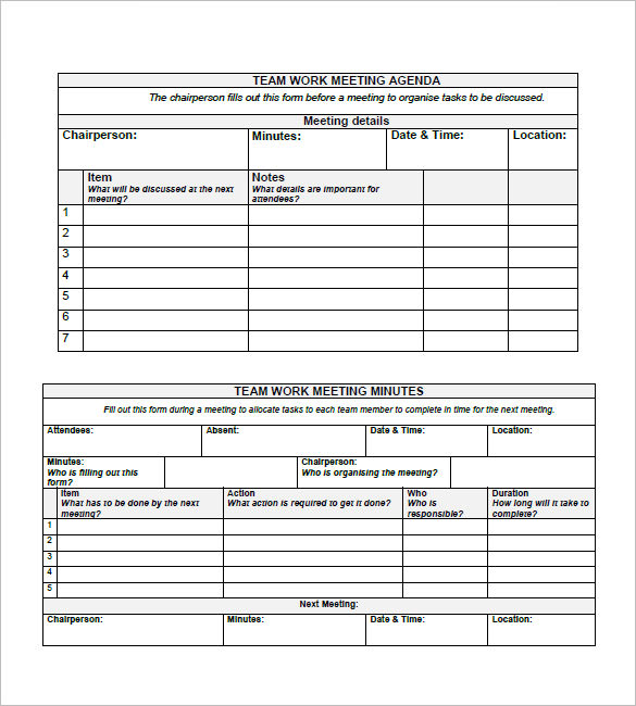 Team Meeting Minutes Template 8 Free Word Excel Pdf Format Download Free Premium Templates