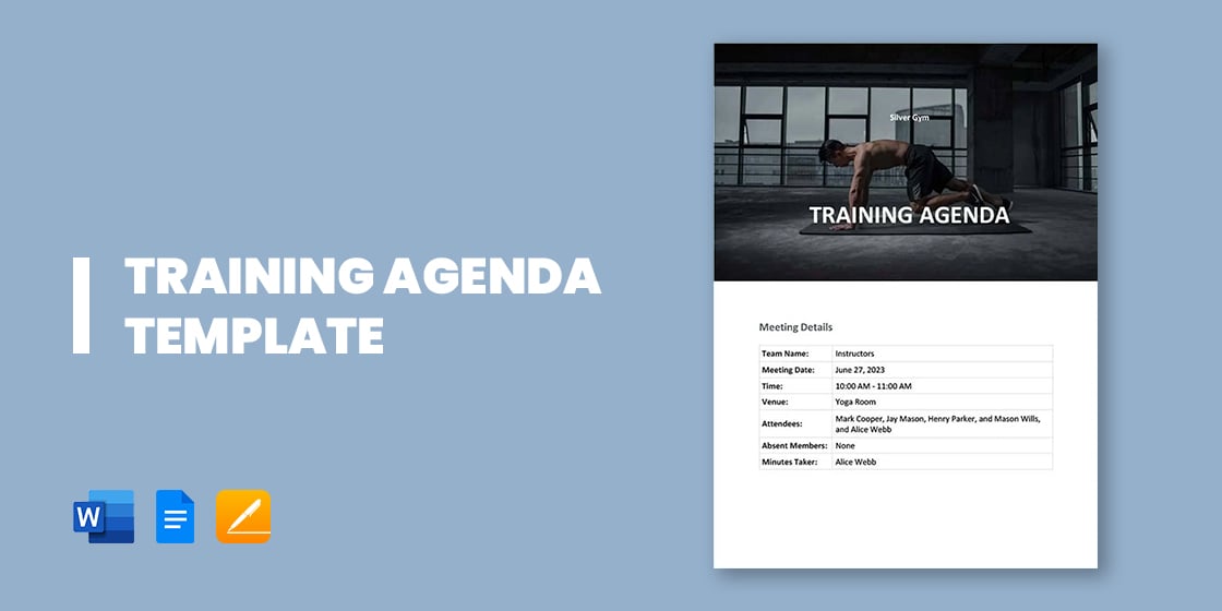 free training agenda template