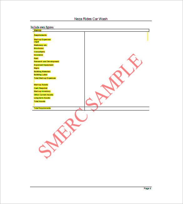free car wash business plan template