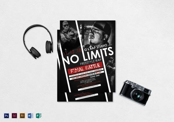 freestyle rap music flyer template