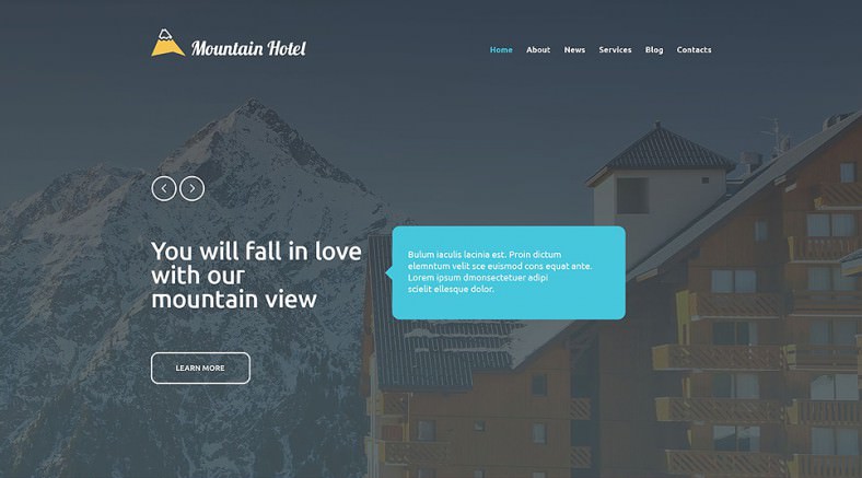 fully responsive hotel business website template 788x437