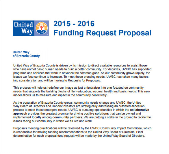 research proposal for funding pdf