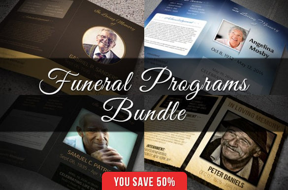 funeral obituary programs bundle download