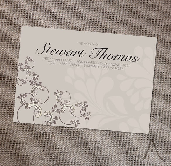 funeral thank you card