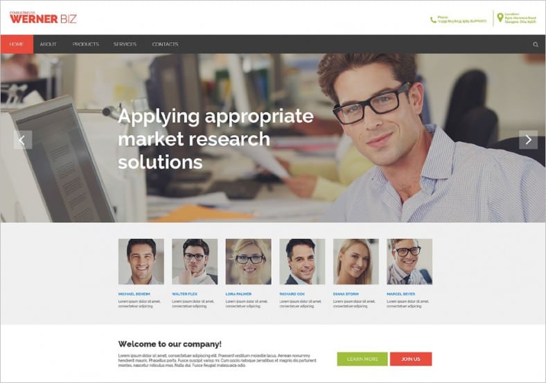 gallery integrated business website template 788x