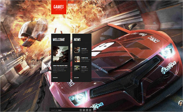 game news website template