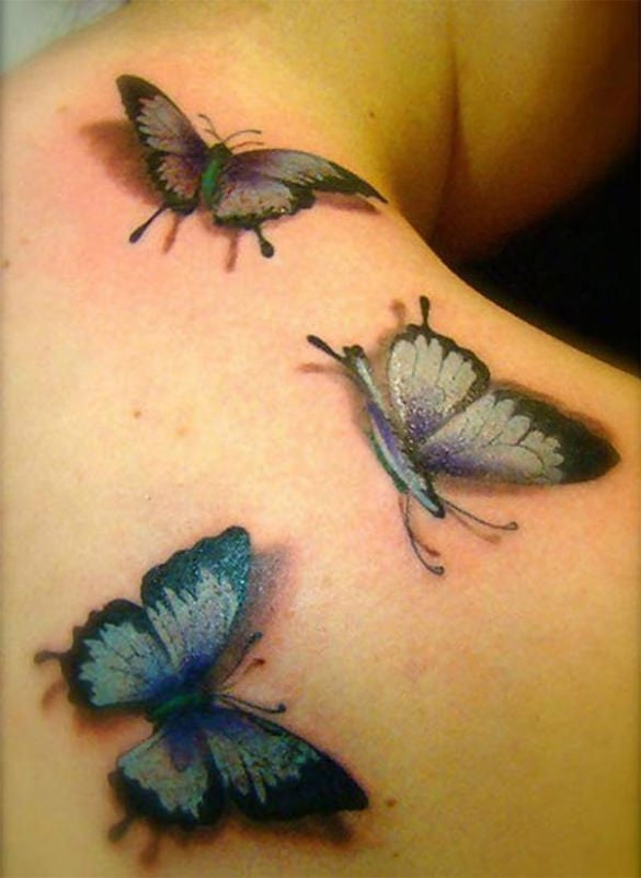 glorious 3d butterfly tattoo design