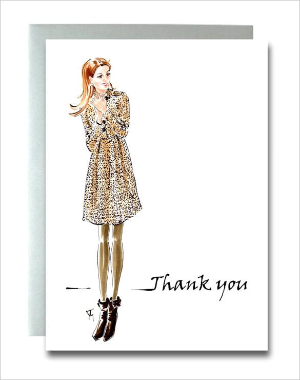 glorious fashion thank you card