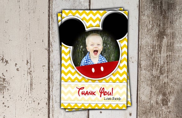 good mickey mouse thank you card