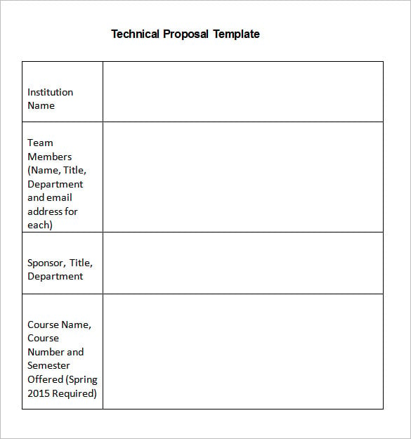 government technical proposal free