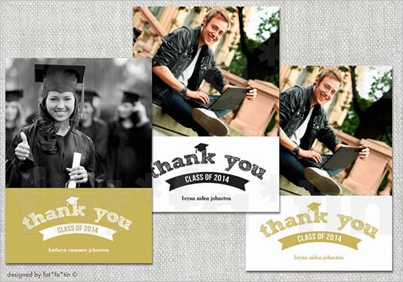 graduation photo thank you card