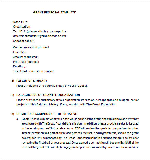 Grant Proposal Template 19+ Free Sample, Example, Format Download!