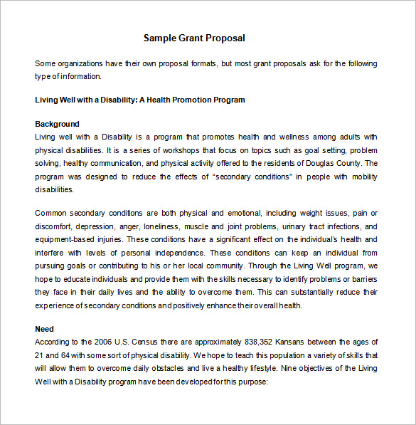 How To Write A Business Grant Proposal Sample