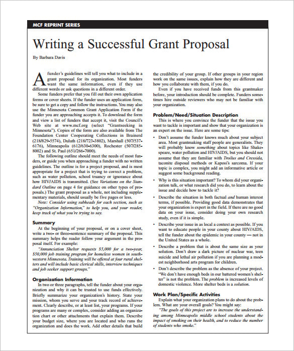 grant writing proposal pdf