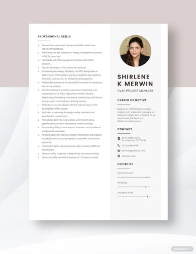 hvac project manager resume