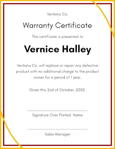 hvac warranty certificate