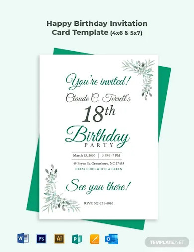 happy birthday invitation card template