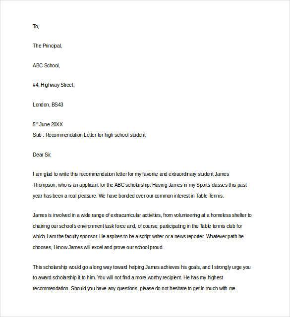 high school letter of recommendation for teacher e
