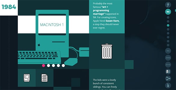 history of icons flat design website