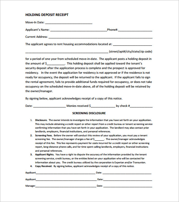 22 Deposit Receipt Templates DOC PDF