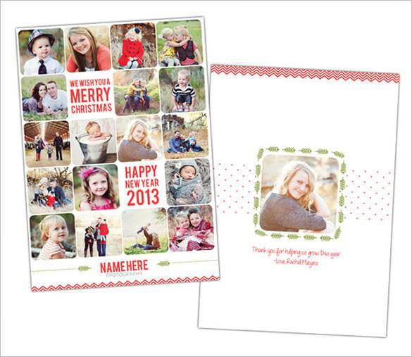 holiday thank you card newsletter template