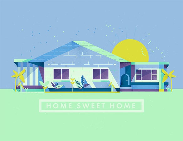 home sweet home illustration