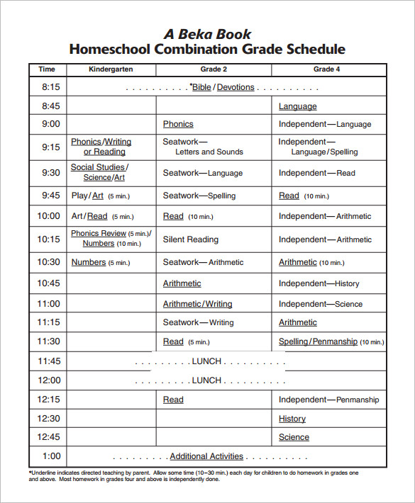 Abeka Home Schedule Homemade Ftempo