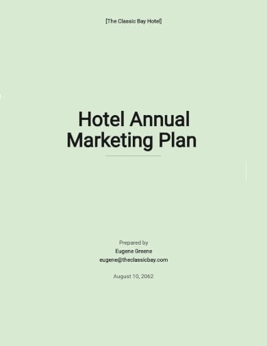 hotel annual marketing plan template