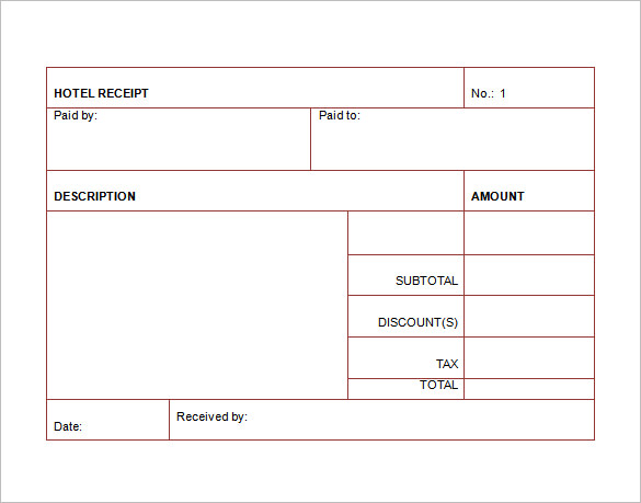 hotel receipt template 12 free word excel pdf format