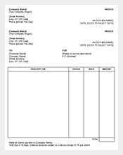hourly service example receipt