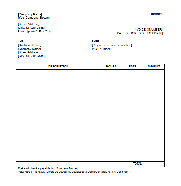 Template For Receipt Of Service