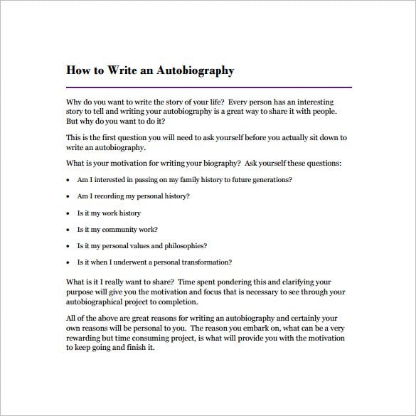 7+ Autobiography Outline Template - DOC, PDF | Free ...