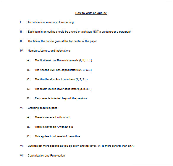 How to write a detailed outlines