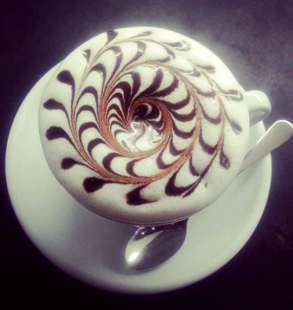 hypnotic coffee art