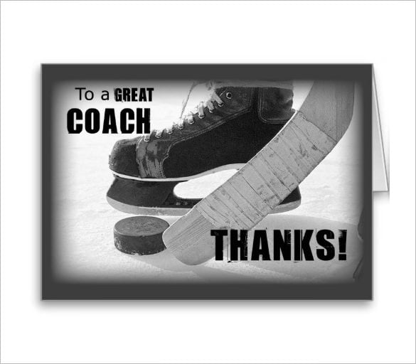 Free Printable Hockey Coach Thank You Cards Printable Templates