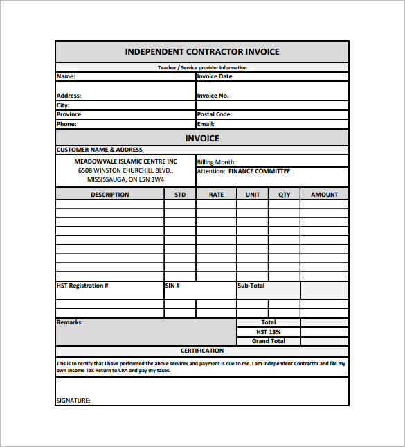 independent contract receipt pdf download