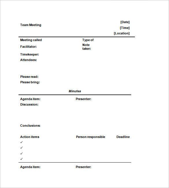 31+ Sample Minutes of Meeting Templates - DOC, PDF | Free ...