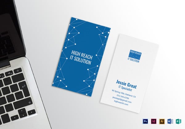 information technology business card indesign template