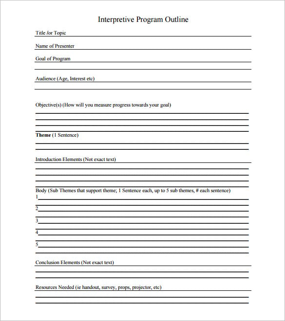 interpretive-program-outline-template-free-sample