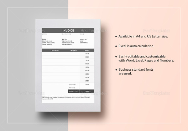 invoice template in ipages