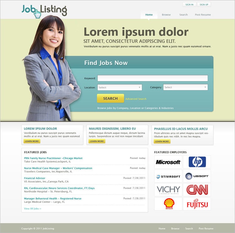 job website template