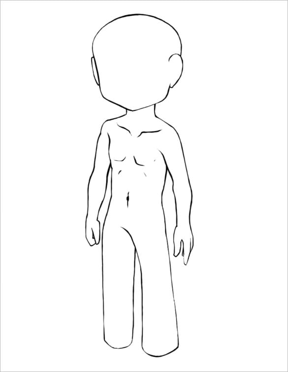 kid body outline template download