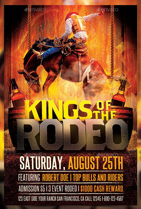 king of rodeo horse flyer template